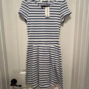 NWT Petit Bateau Navy Blue Stripes Dress
